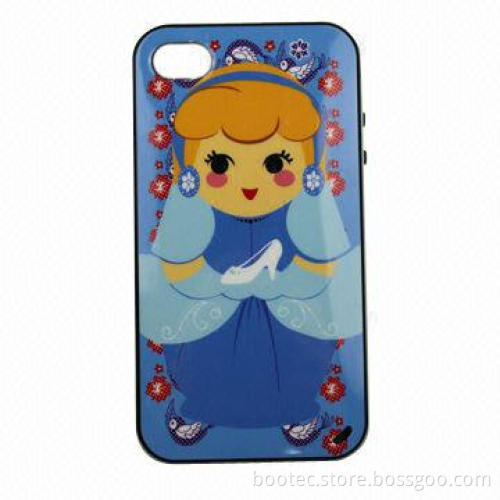 IML Hybrid Mobile Phone Case for iPhone 4 with ABS and TPU Materials, Wholesale